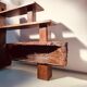 Vintage Brazilian folk art handmade wall cabinet in Cumaru wood, 1960s