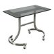 1970s Italian Space Age Chrome and Smoked Glass Rolling Side Table