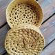 Round palm leaf basket