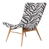 Chaise longue de Miroslav Navratil, 1959, retapissée en tissu Kvadrat