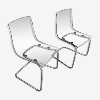 Paire de chaises en plexi