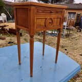 Nightstand 2 drawers walnut oak and burl walnut