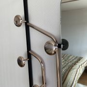 Wall-mounted coat rack with 8 hooks, vintage 50/60