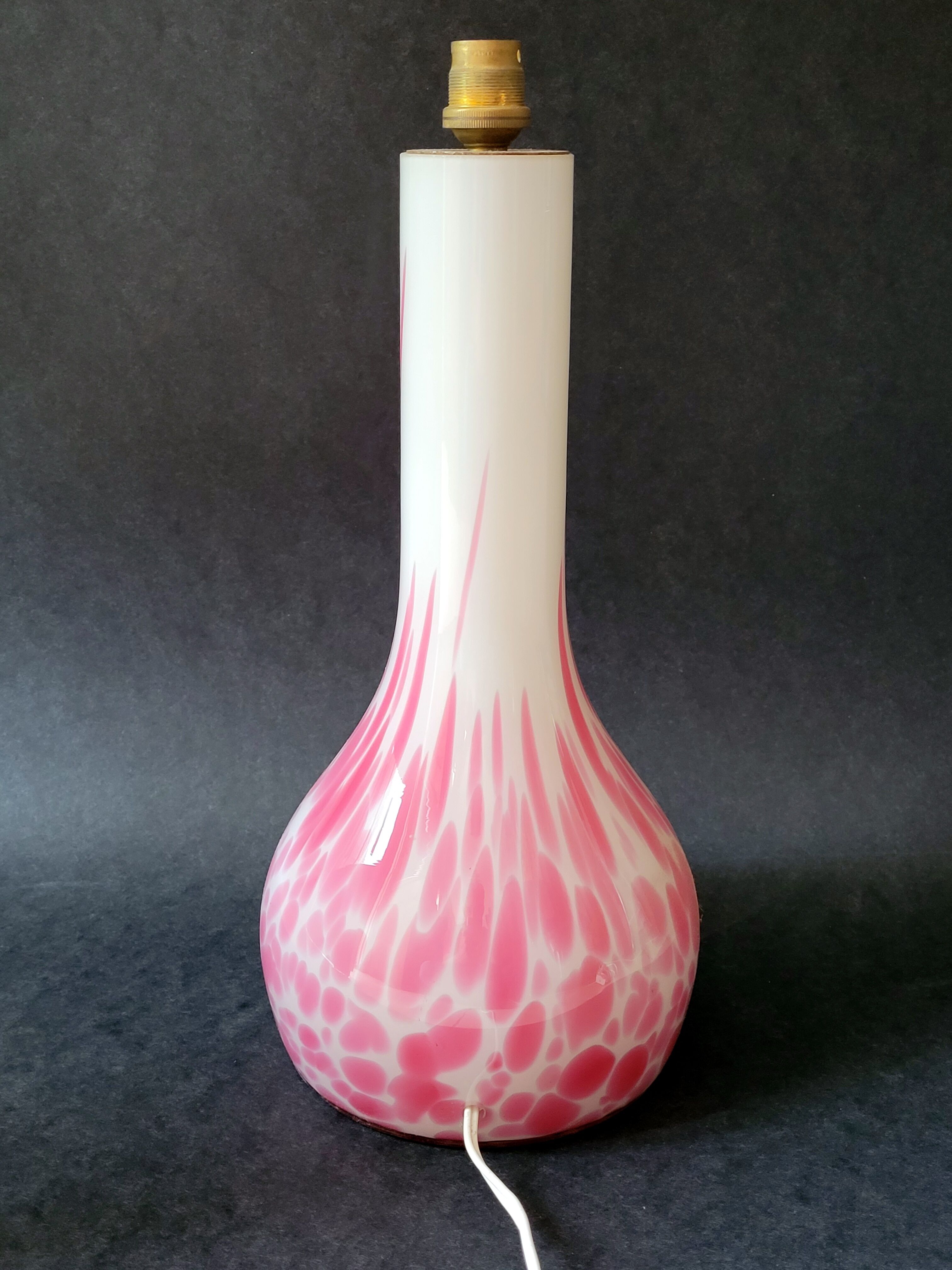 Vintage glass lamp foot Italy by Carlo Moretti