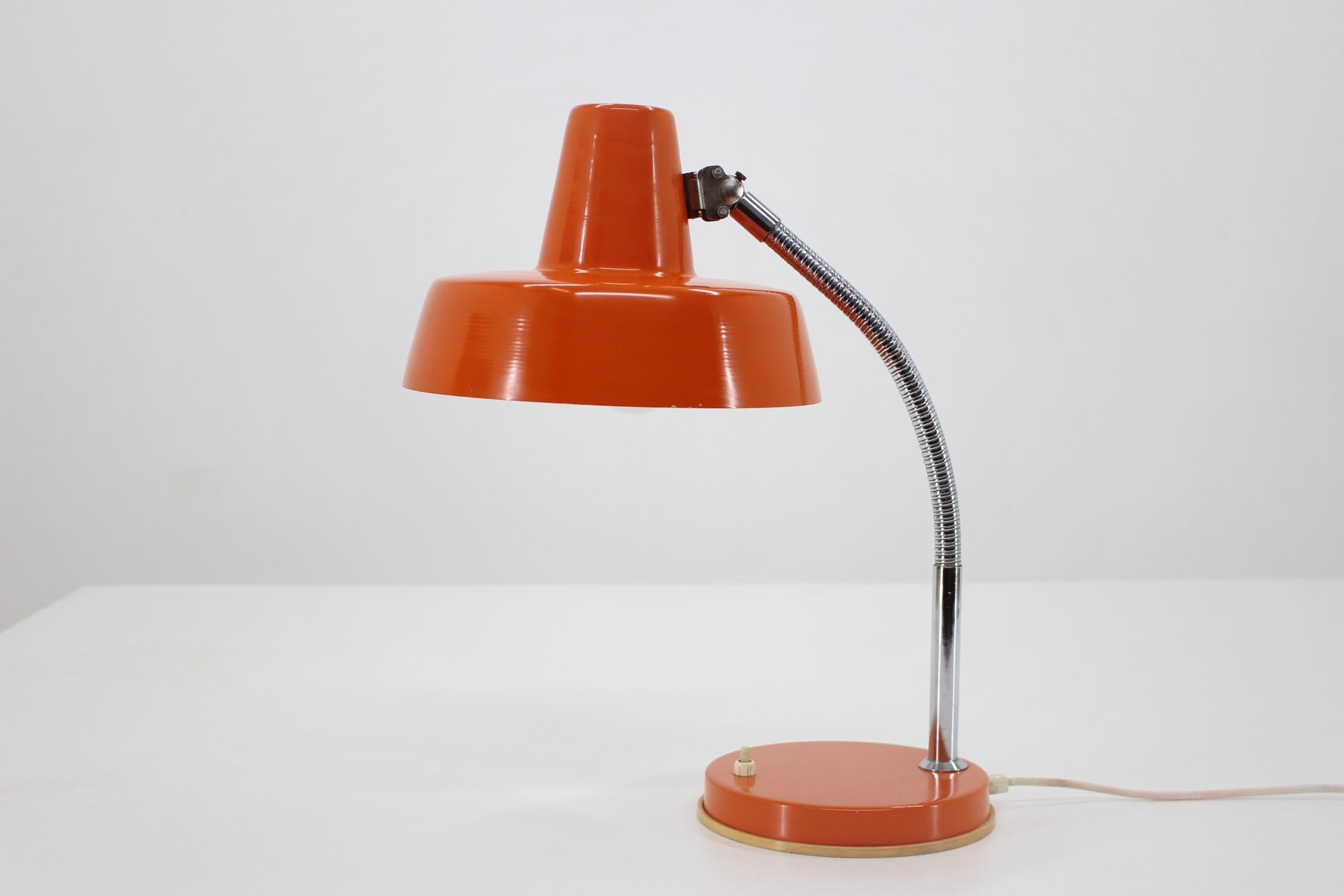 1970s adjustable orange table lamp, Czechoslovakia