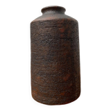 Brutalist vase from the mid-century German studio pottery by Gerhard Liebenthron, 1974.