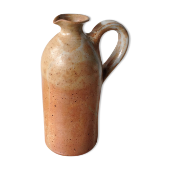 Sand color stoneware pitcher