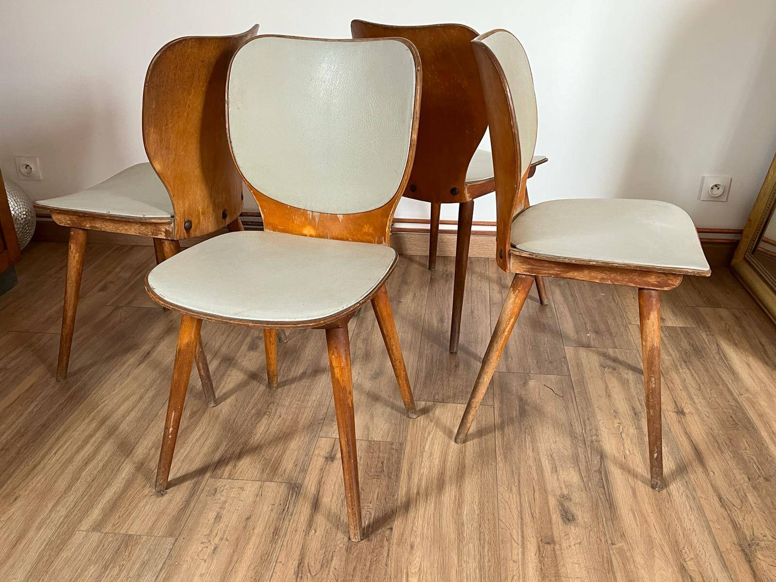 Ensemble de 4 chaises vintage baumann