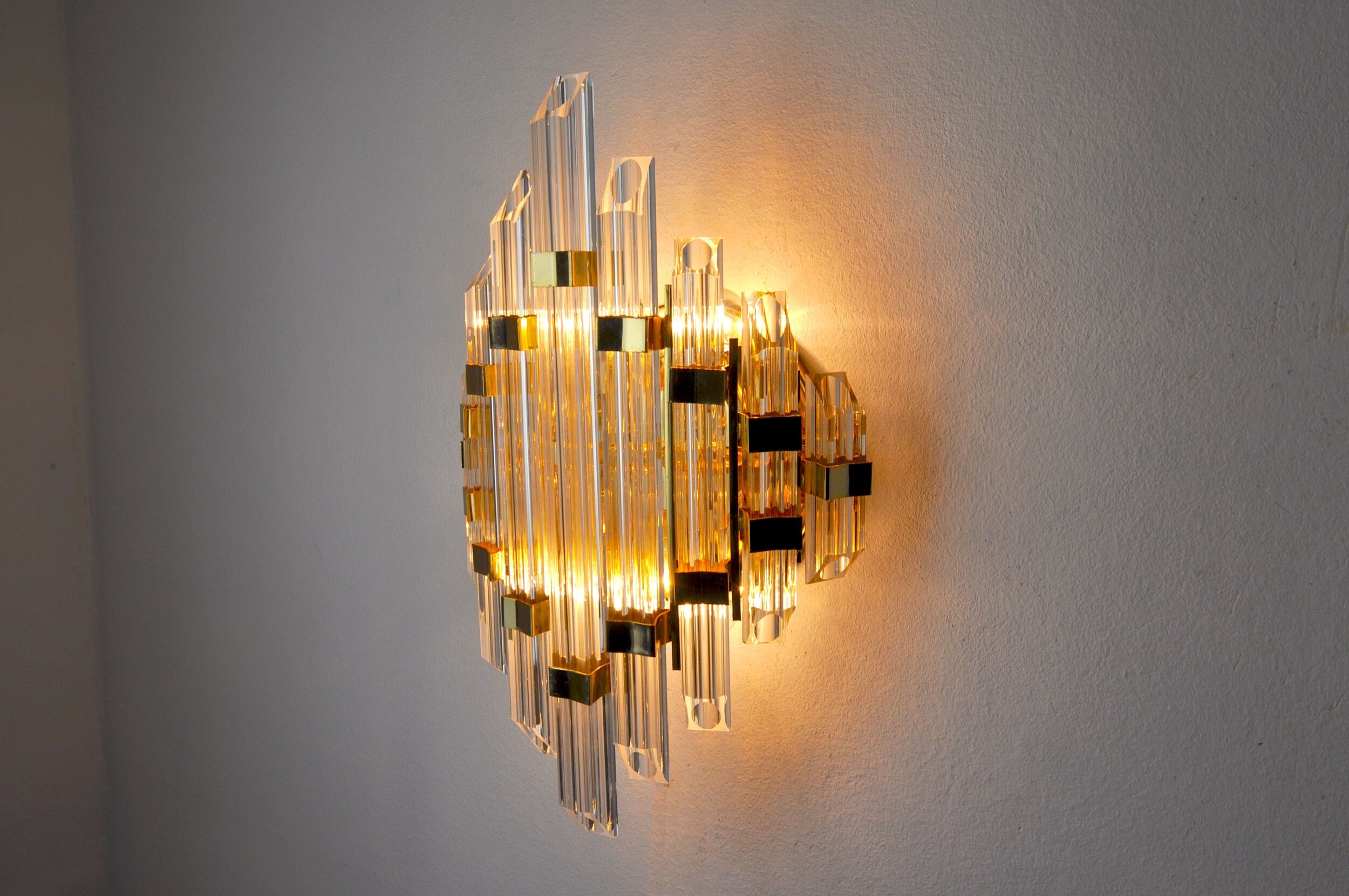 Venini wall lamp, murano glass, italy, 1970