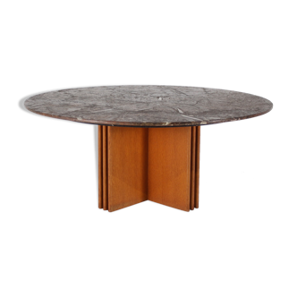 Table basse en pierre fossile Heinz Lilienthal avec certificat