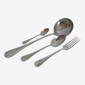 Christofle 37-piece cutlery set in silver-plated metal, fidelio baguette model - 12 people