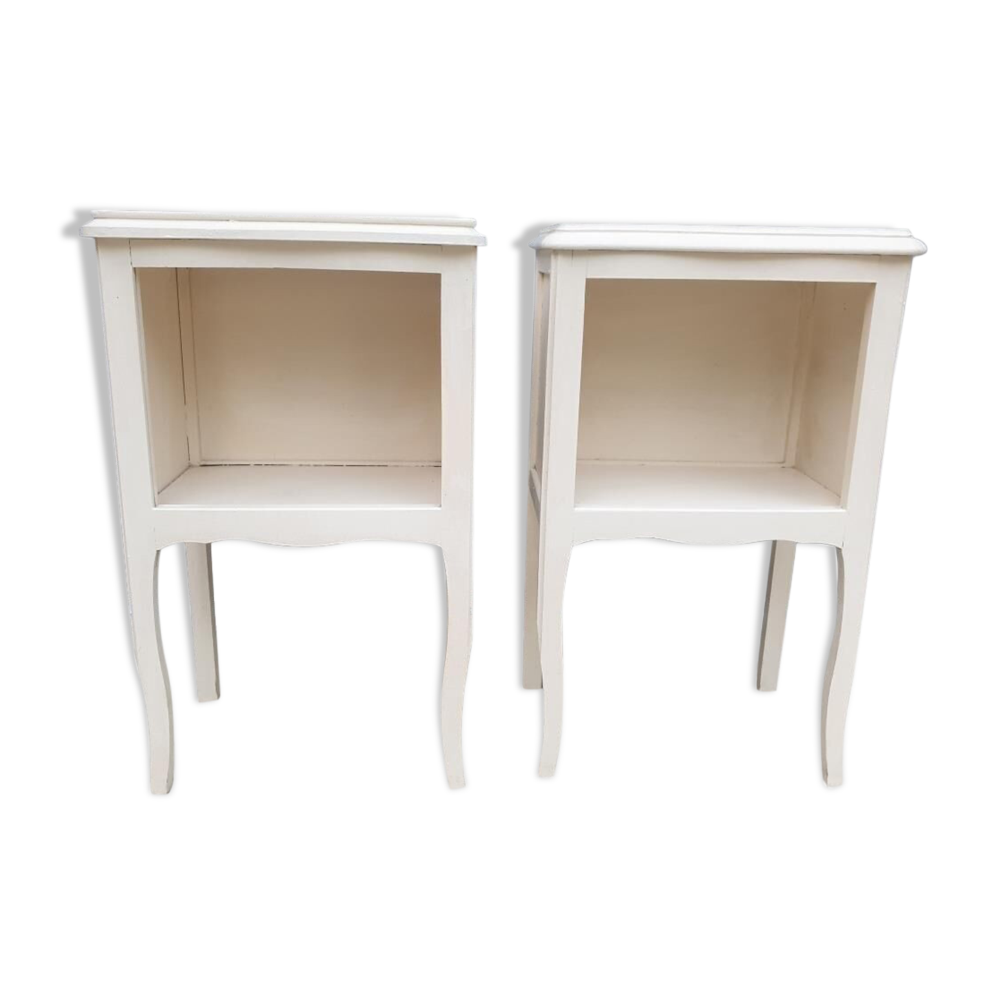 Pair of white vintage bedside tables