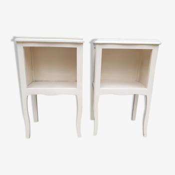 Pair of white vintage bedside tables