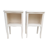Paire de chevets blancs vintage