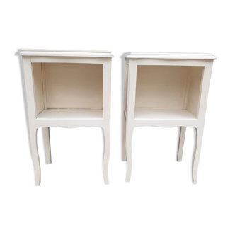 Pair of white vintage bedside tables