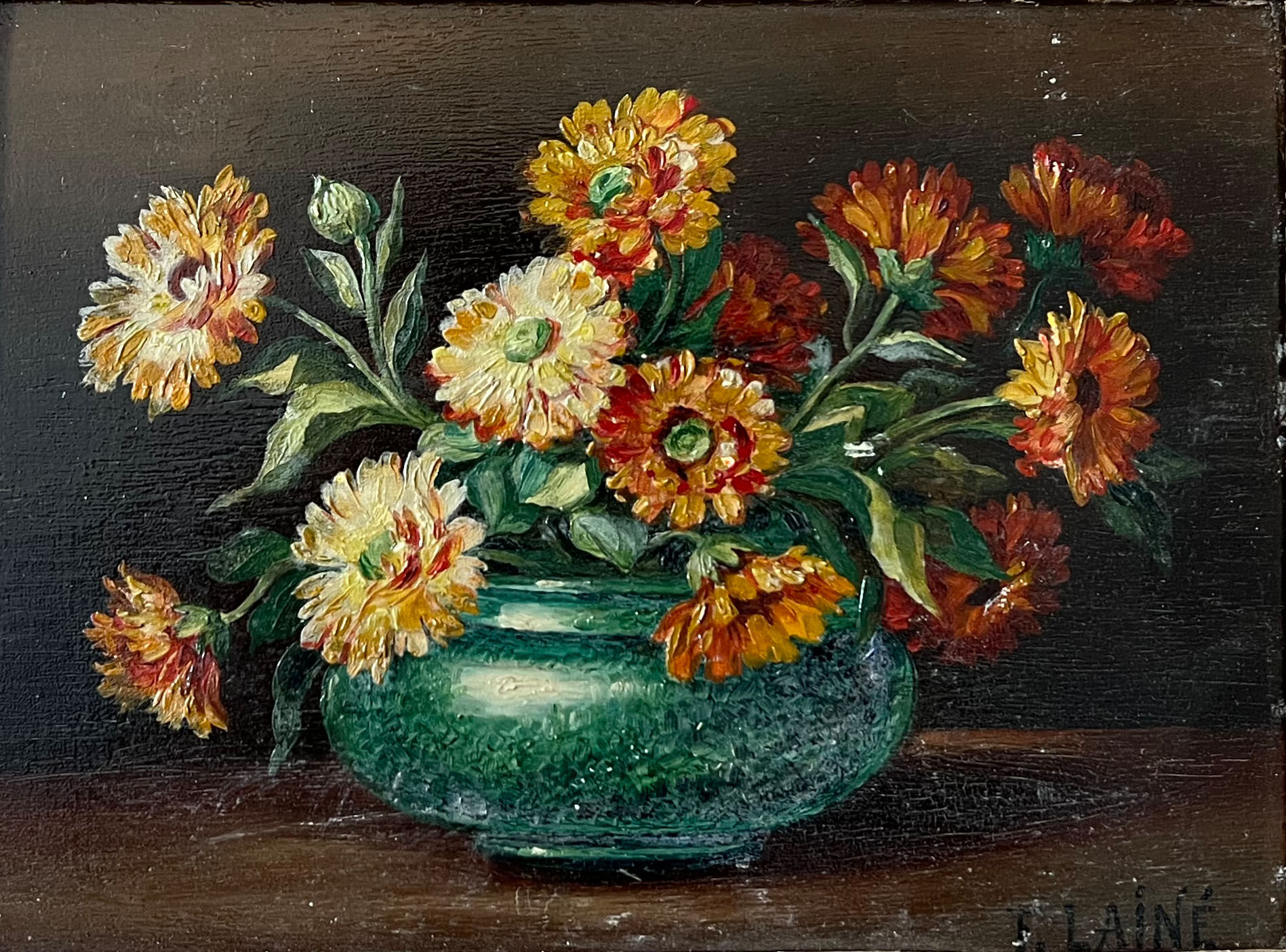 "The dahlias" by E Lainé