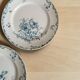 5 earthenware plates from Creil and Montereau "Crémone", ironstone Art Nouveau