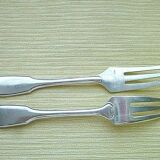 Set of 10 silver metal cake forks François Frionnet