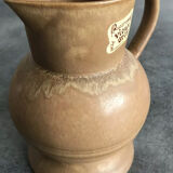 Pichet broc carafe en grès cérame « vieux grès » rhoda beige mat 17 cm