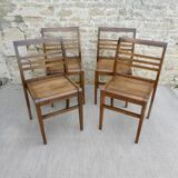 Set of 4 chairs René Gabriel, 50s, Reconstruction