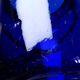 Antique biscuit jar/sweet jar, cobalt blue glass and silver-plated metal, early 20th century.