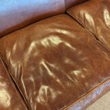 Leather club 3 places sofa 50s