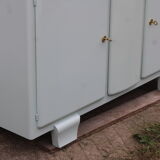 Renovated vintage Mado sideboard – Celadon green & natural cane