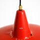 Mid-Century Modern red aluminum pendant lamp, height adjustable, Italy