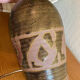 Large 60s lamp in stoneware and wool