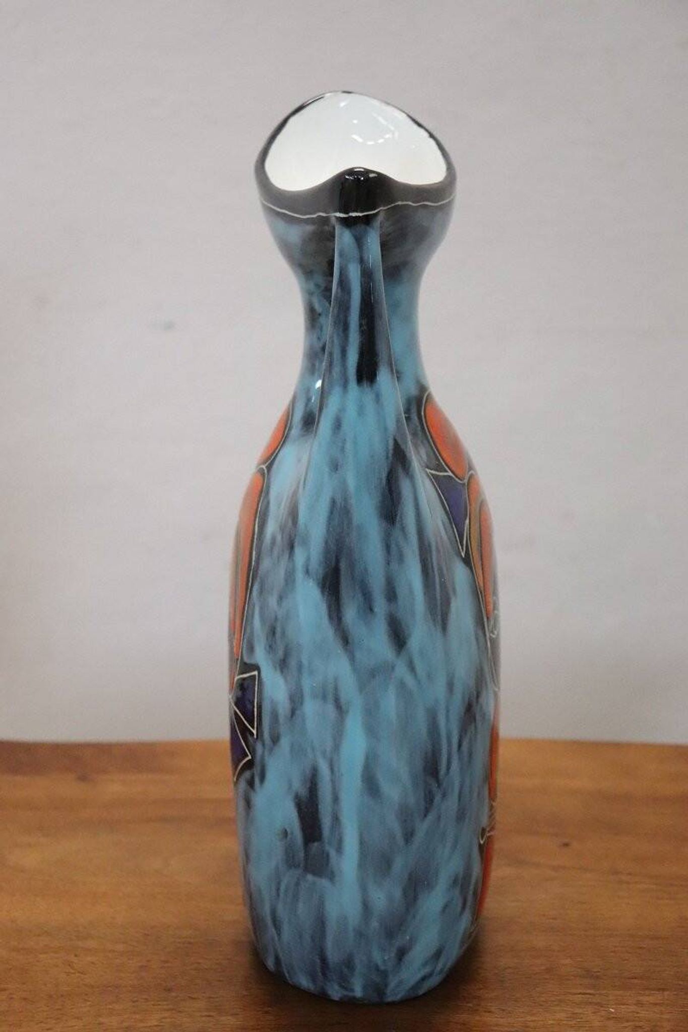Vase en céramique décoré d'un visage féminin, années 1960