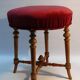 Antique stool / piano stool - upholstered, probably France - Napoleon III, circa 1880