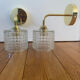 Pair of vintage glass globe wall lights