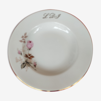 Hollow plate in Limoges porcelain