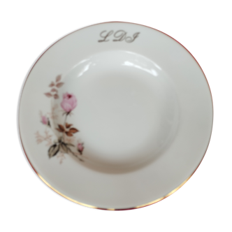 Hollow plate in Limoges porcelain