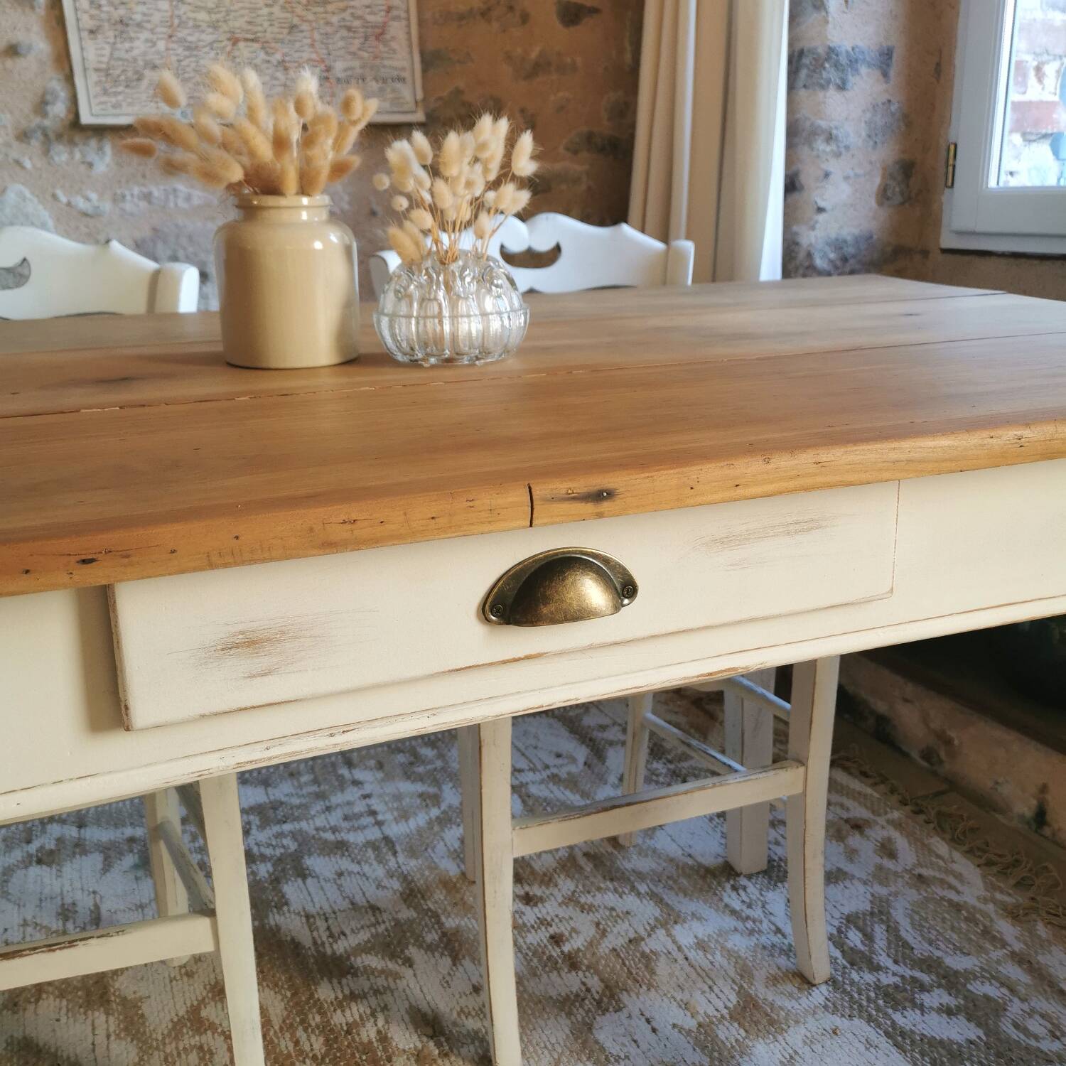 Antique Farmhouse Table, Fully Restored