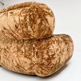 Canapé-lit vintage italien en velours, années 1970