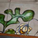 pull-out tables Vallauris, signed 'the wheel' ceramic, chrome foot