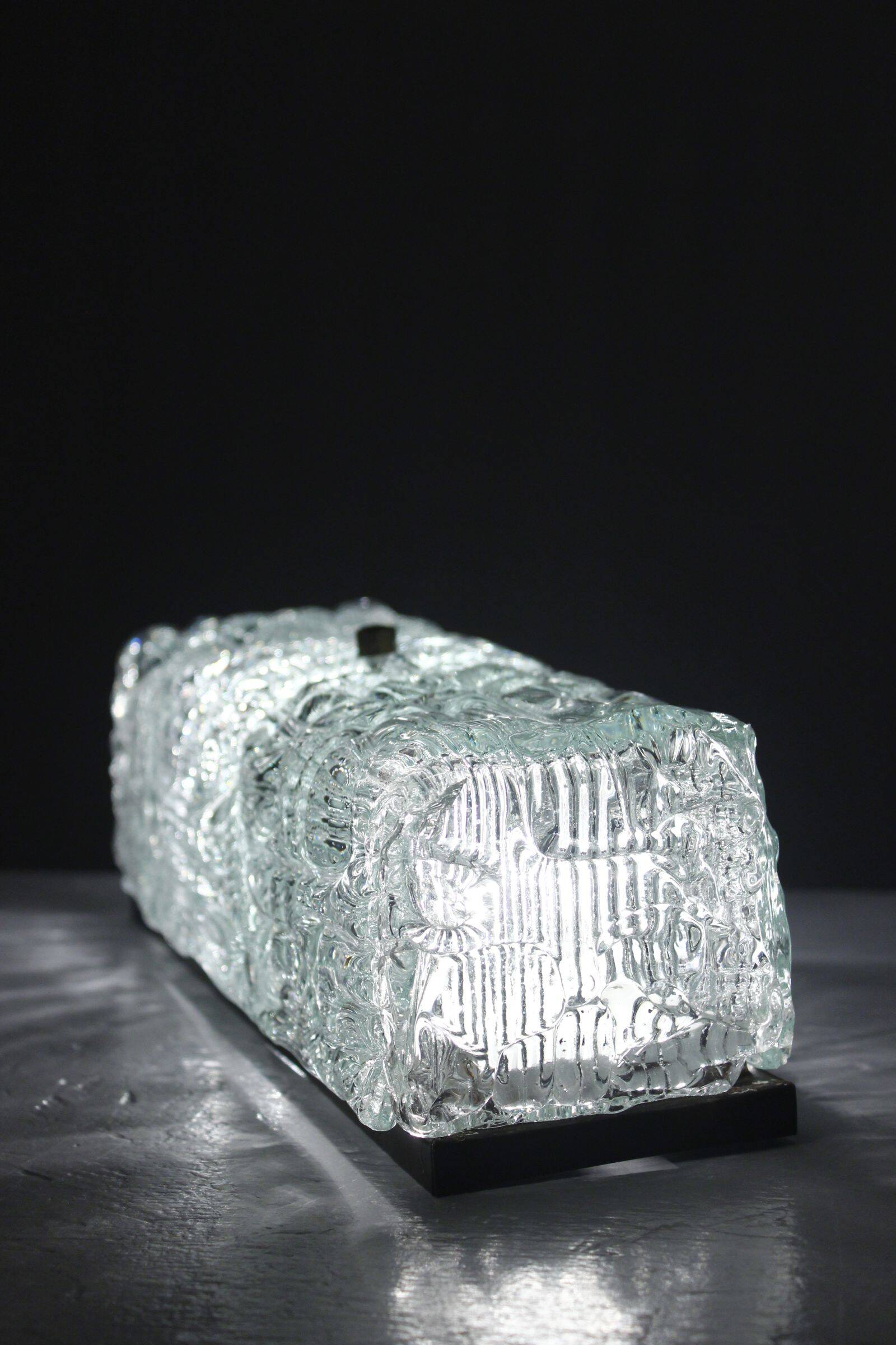 Vintage wall light frosted moulded glass 1970s