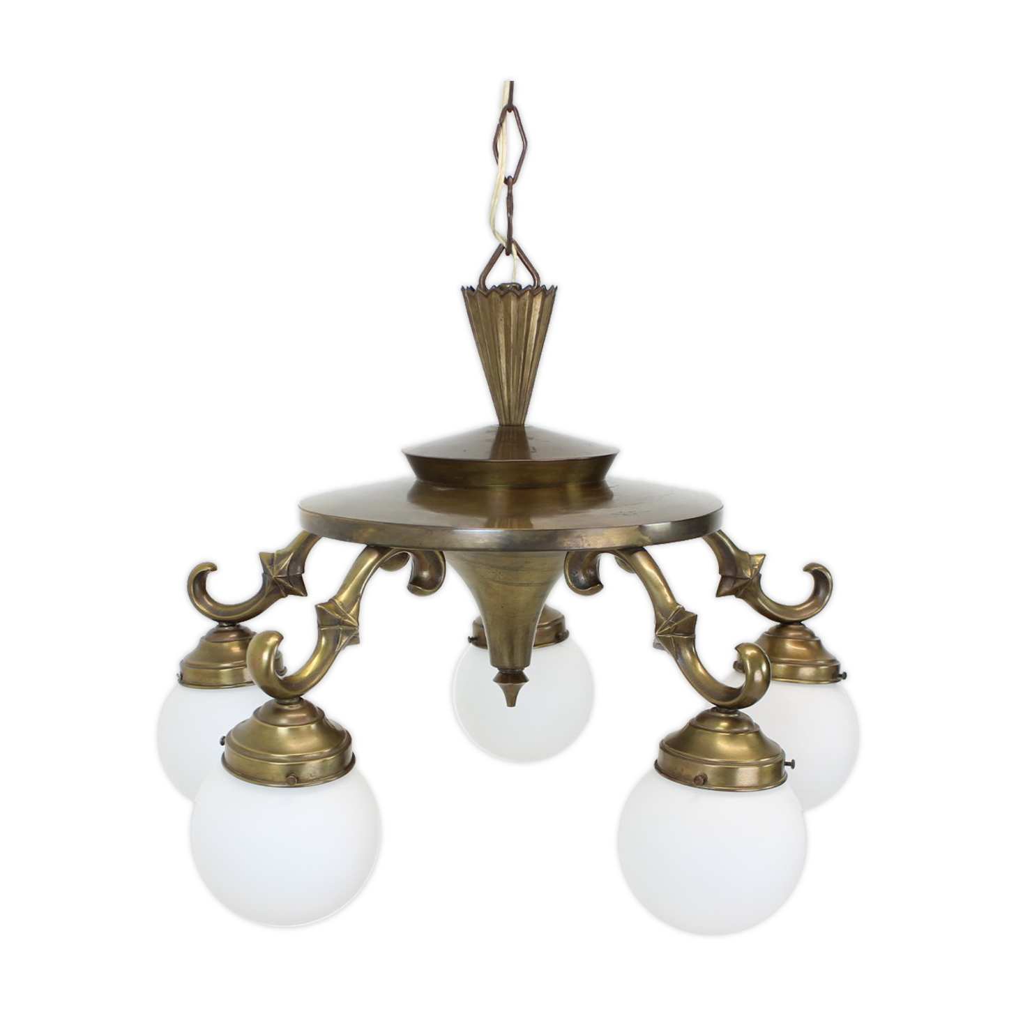 Art deco 5 flamming chandelier 1930s