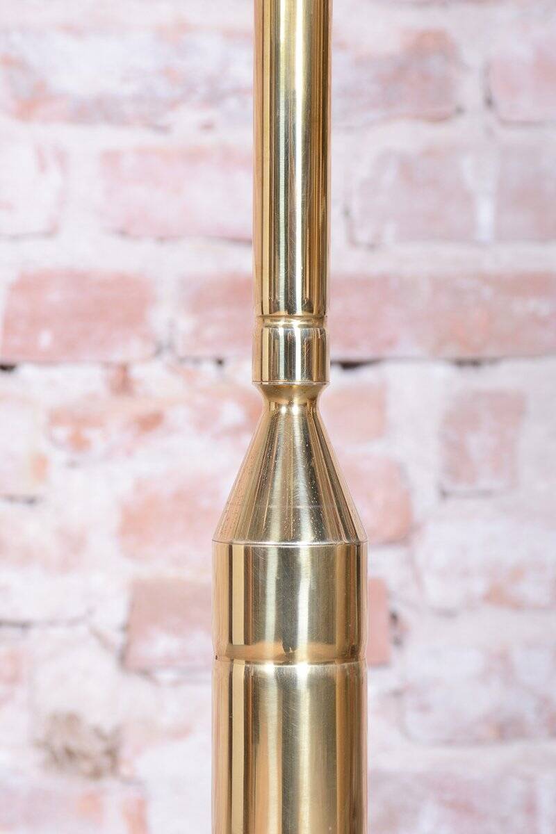 Mid-Century Modern Floor Lamp in Brass and Opaline Glass, 1960s