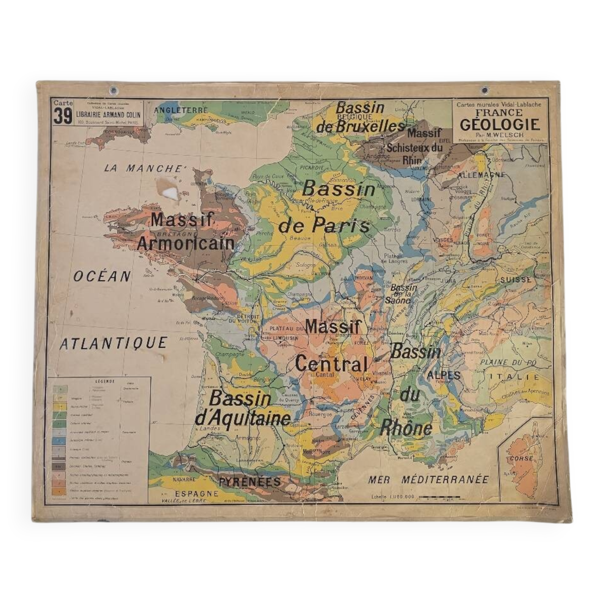 Carte de France vintage (recto verso)