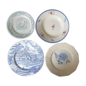 Set of 4 old plates