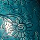 Vase enamelled turquoise blue floral decoration