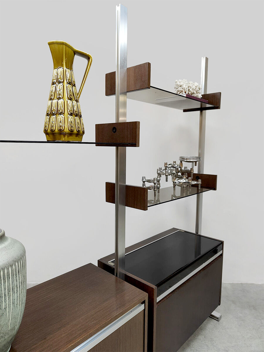 Vintage modular bookcase cabinet Michel Ducaroy Ligne Roset 1970