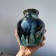 Signed ceramic flamed vase