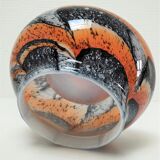 Vide poche Carlo Moretti verre opalin orange et noir design