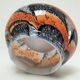 Vide poche Carlo Moretti verre opalin orange et noir design