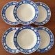 Set of graphic blue deep plates Badonviller – Semi-porcelain v