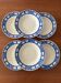 Set of graphic blue deep plates Badonviller – Semi-porcelain v