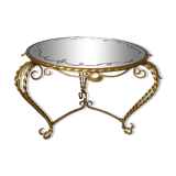 Golden coffee table and mirror 1960